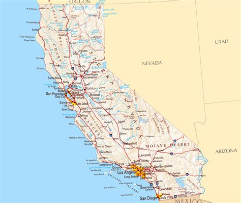 california cities on map|California State Map, Detailed map of California, USA.